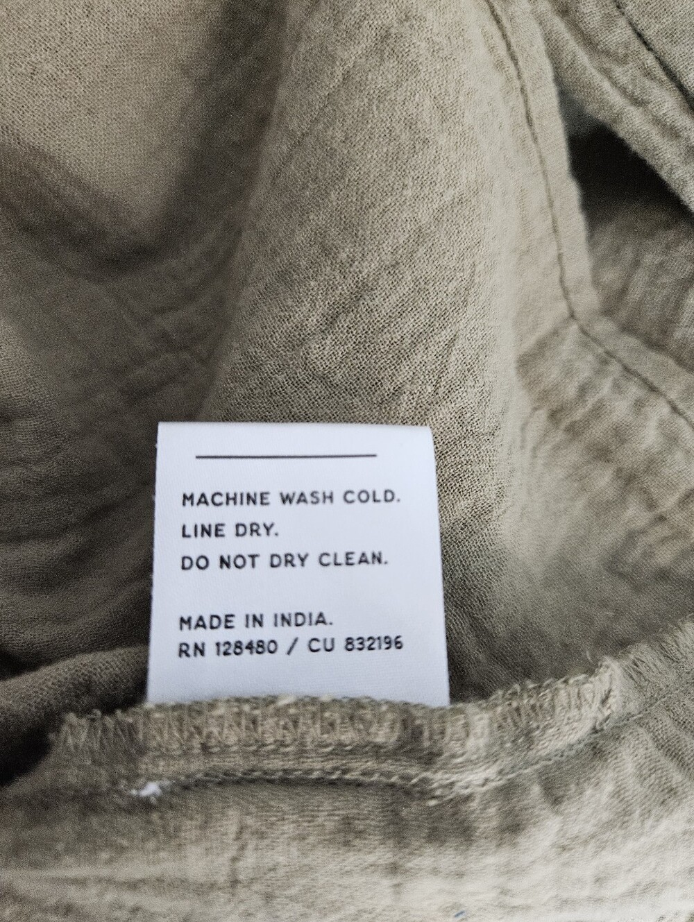 Pact Organic Cotton Coastal Double Gauze Oversized Short Sleeve Shirt XL/XXL - Picture 7 of 7